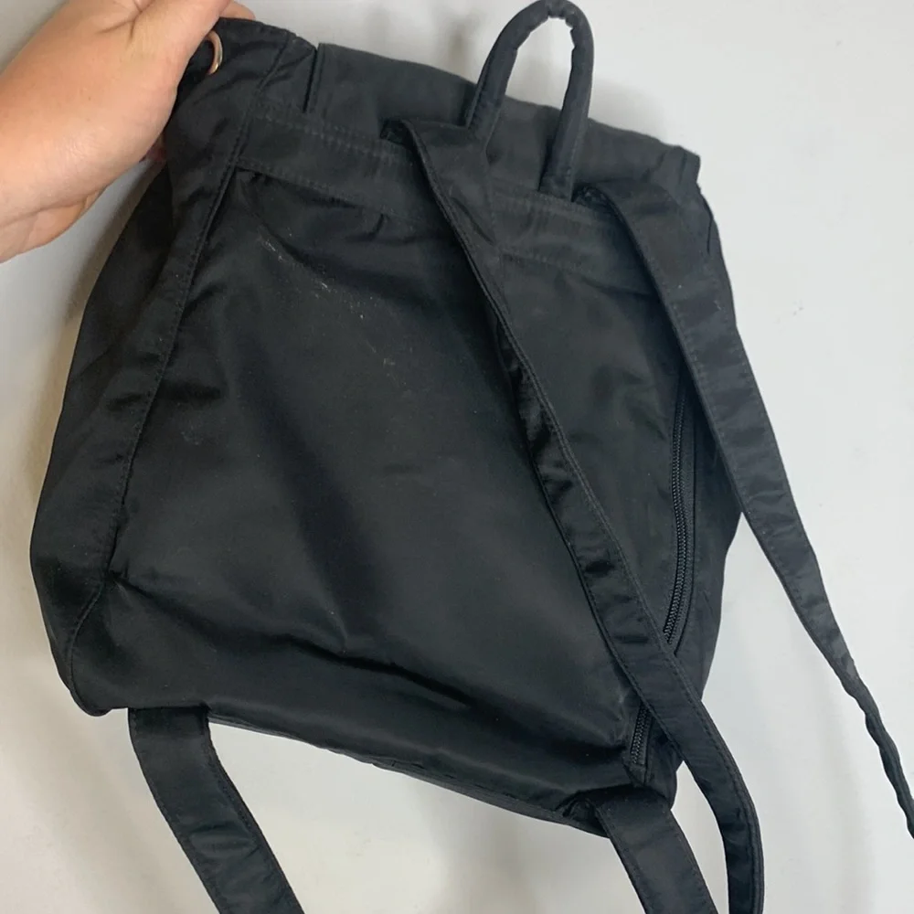 Vintage Perlina nylon black mini backpack